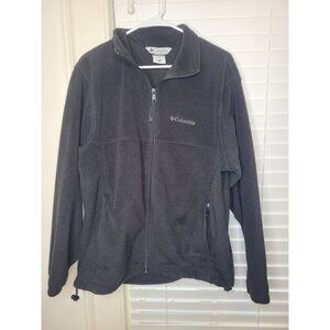 Columbia Mens Black Fleece Jacket Full Zipper Pockets L